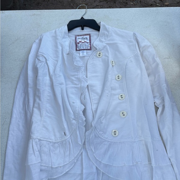 Miken Jackets & Blazers - Miken White Women's Blazer with Button Accents